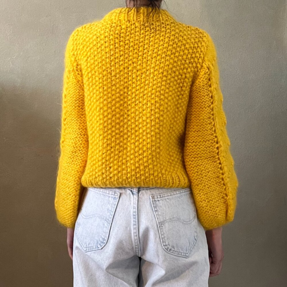 Ganni Bright Yellow Chunky Knit Crewneck Sweater - Picture 4 of 8